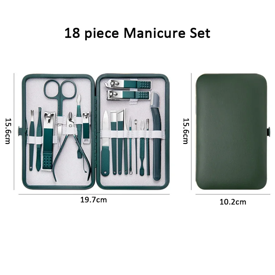4/7/10/12/18 Pcs Set Manikur A - Nail Care Kit Mens ulasan dan harga