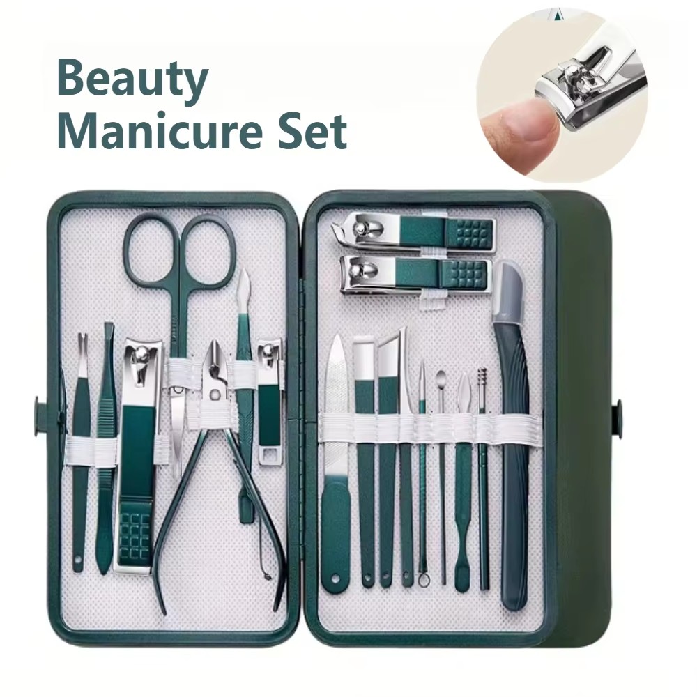 4/7/10/12/18 Pcs Set Manikur A - Nail Care Kit Mens ulasan dan harga
