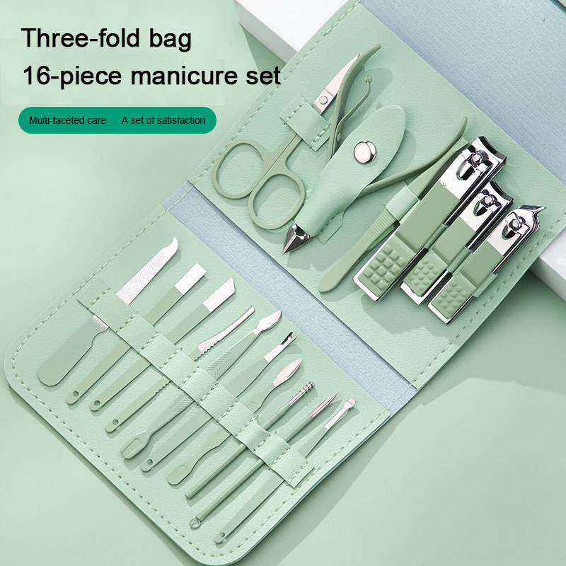 16PCS Set Pemotong Kuku Profes - Nail Care Kit Mens ulasan dan harga