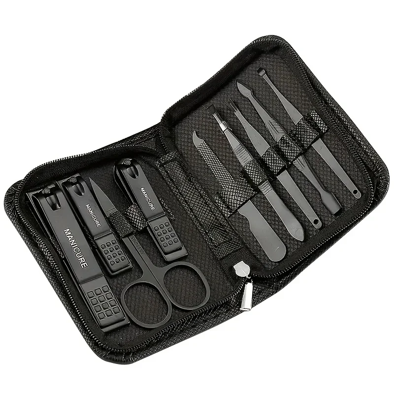 9 Pcs dalam 1 Set Peralatan Ma - Nail Care Kit Mens ulasan dan harga