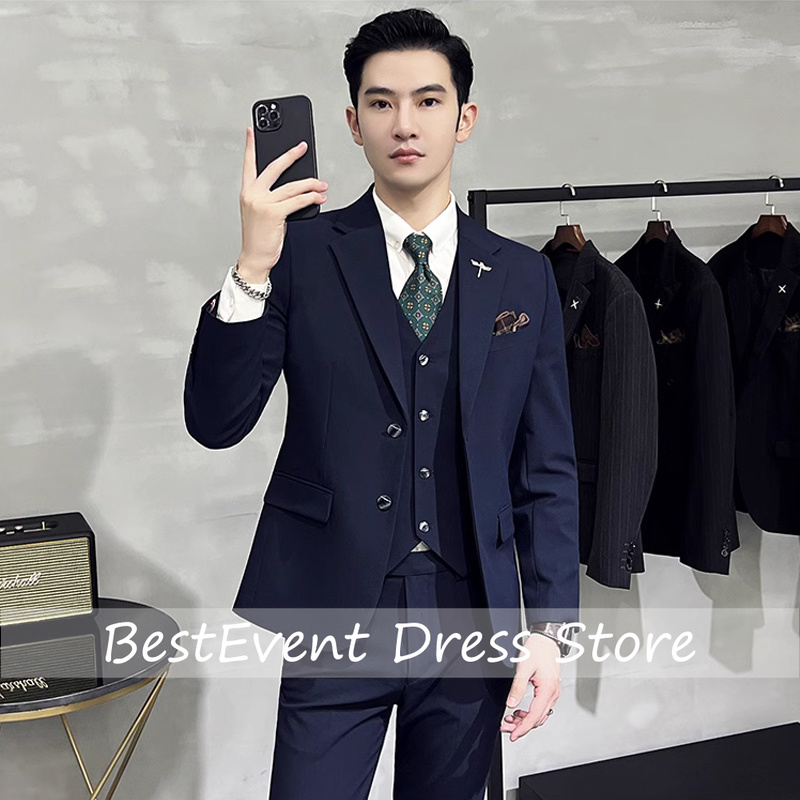 Setelan Jas Pria Warna Solid B - Men'S Grooming Brands ulasan dan harga